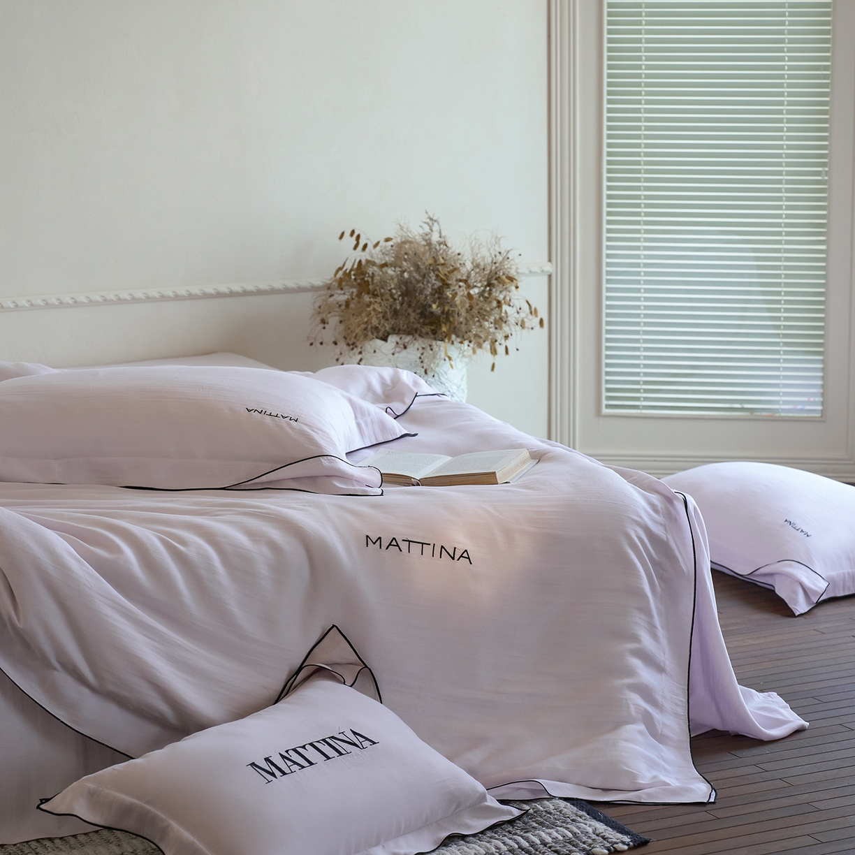 91家纺网 家纺一手货源 找家纺 时亿家居 2026新款砂洗水洗兰精天丝四件套-奶芙系列 奶芙-星光紫