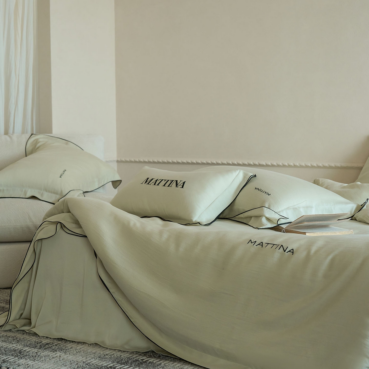 91家纺网 家纺一手货源 找家纺 （总）时亿家居 2026新款砂洗水洗兰精天丝四件套-奶芙系列