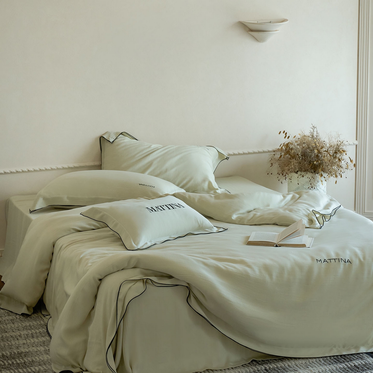 91家纺网 家纺一手货源 找家纺 （总）时亿家居 2026新款砂洗水洗兰精天丝四件套-奶芙系列