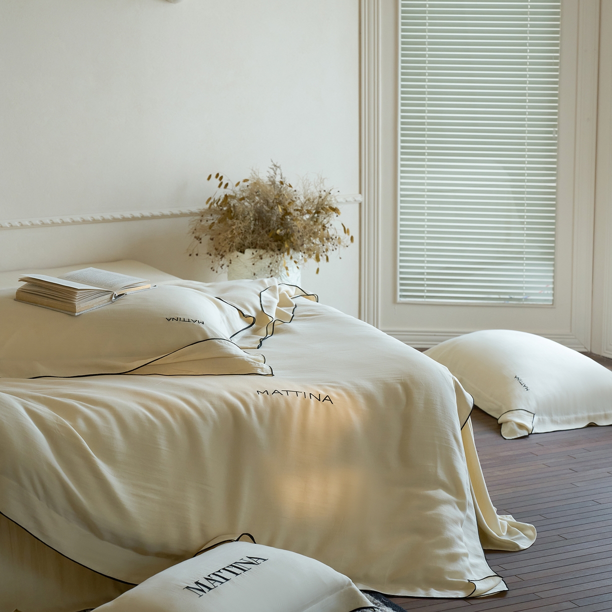 91家纺网 家纺一手货源 找家纺 时亿家居 2026新款砂洗水洗兰精天丝四件套-奶芙系列 奶芙-香槟金