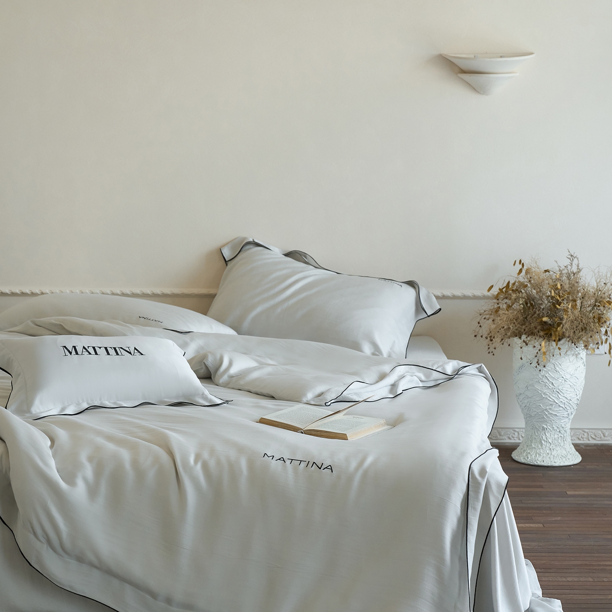 91家纺网 家纺一手货源 找家纺 （总）时亿家居 2026新款砂洗水洗兰精天丝四件套-奶芙系列