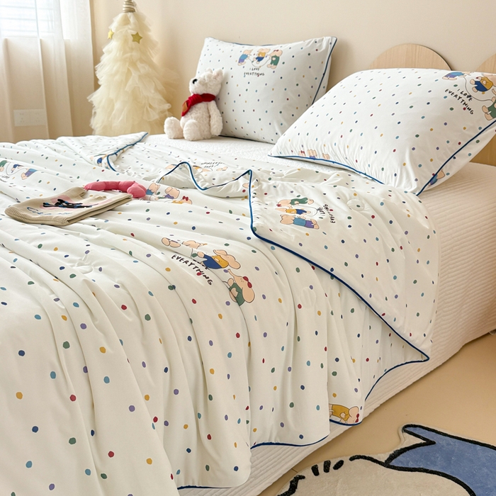 91家纺网 家纺一手货源 找家纺 CINNY馨宜 2026新款小冰皮氨纶凉感夏被空调被 跳跳象