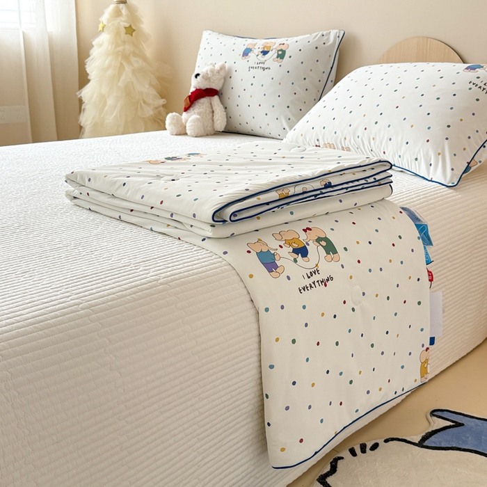 91家纺网 家纺一手货源 找家纺 CINNY馨宜 2026新款小冰皮氨纶凉感夏被空调被 跳跳象