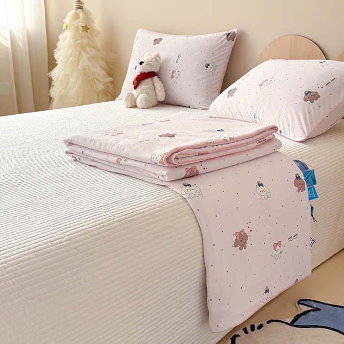 91家纺网 家纺一手货源 找家纺 CINNY馨宜 2026新款小冰皮氨纶凉感夏被空调被 顽皮狗