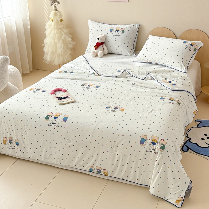 91家纺网 家纺一手货源 找家纺 CINNY馨宜 2026新款小冰皮氨纶凉感夏被空调被 跳跳象