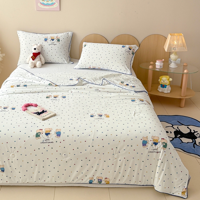 91家纺网 家纺一手货源 找家纺 CINNY馨宜 2026新款小冰皮氨纶凉感夏被空调被 跳跳象