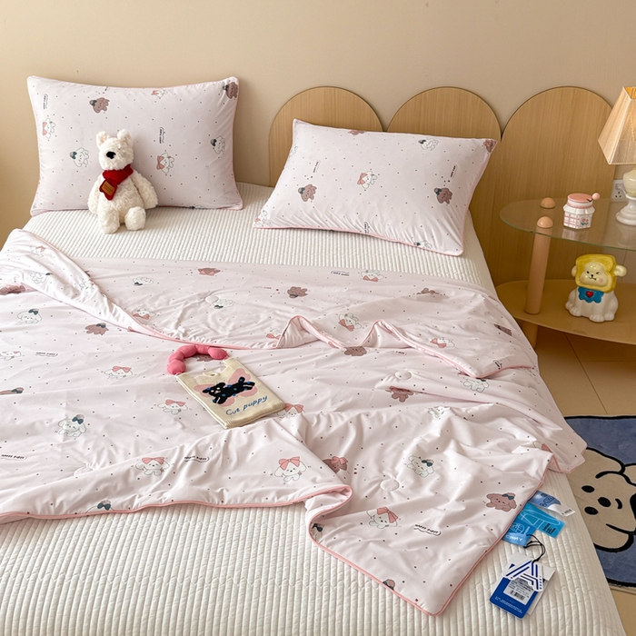 91家纺网 家纺一手货源 找家纺 CINNY馨宜 2026新款小冰皮氨纶凉感夏被空调被 顽皮狗