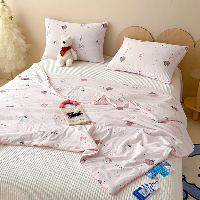 91家纺网 家纺一手货源 找家纺 CINNY馨宜 2026新款小冰皮氨纶凉感夏被空调被 顽皮狗