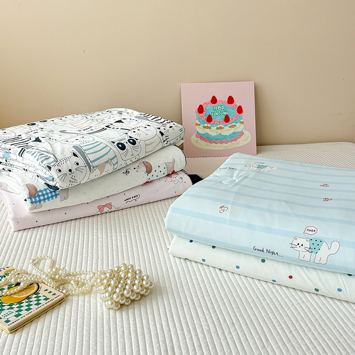 91家纺网 家纺一手货源 找家纺 CINNY馨宜 2026新款小冰皮氨纶凉感夏被空调被 组合图