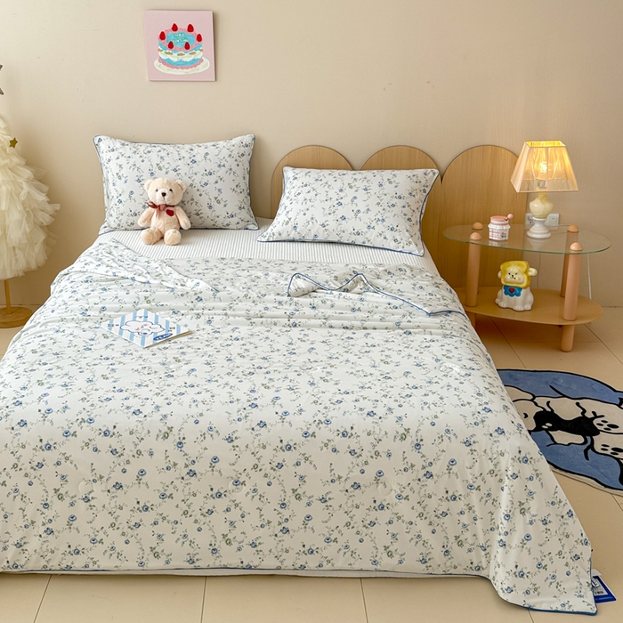 91家纺网 家纺一手货源 找家纺 CINNY馨宜 2026新款小冰皮氨纶凉感夏被空调被 茉野微澜