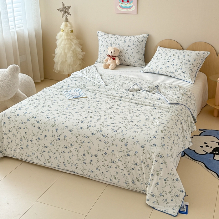 91家纺网 家纺一手货源 找家纺 CINNY馨宜 2026新款小冰皮氨纶凉感夏被空调被 茉野微澜