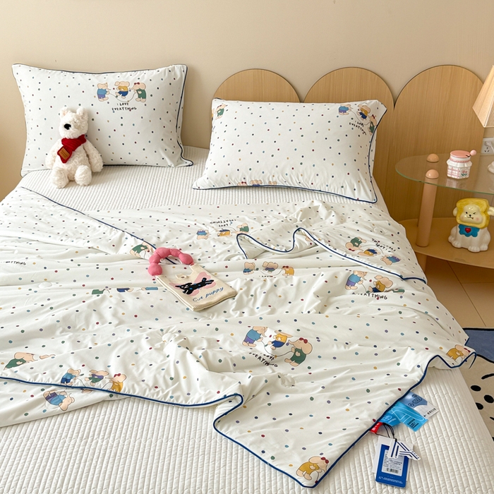 91家纺网 家纺一手货源 找家纺 CINNY馨宜 2026新款小冰皮氨纶凉感夏被空调被 跳跳象