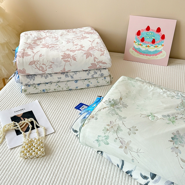 91家纺网 家纺一手货源 找家纺 CINNY馨宜 2026新款小冰皮氨纶凉感夏被空调被 组合图