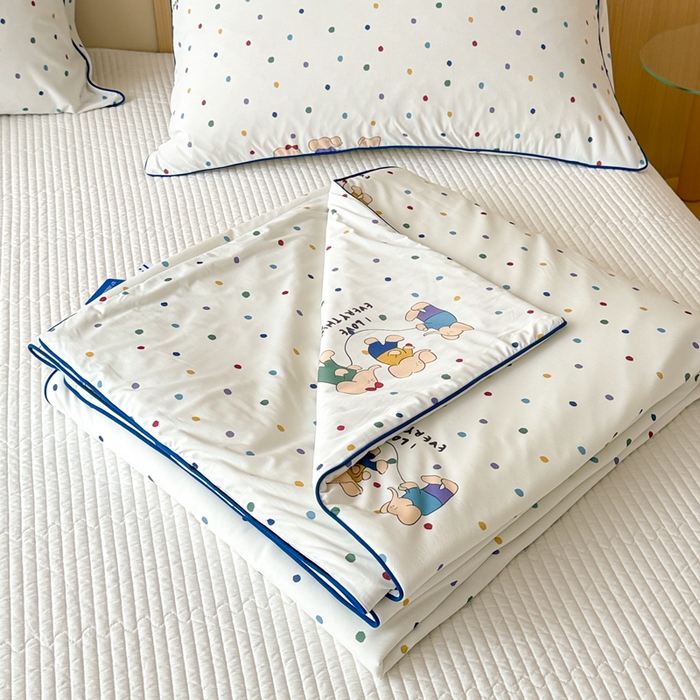 91家纺网 家纺一手货源 找家纺 CINNY馨宜 2026新款小冰皮氨纶凉感夏被空调被 跳跳象