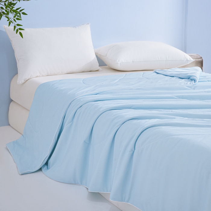 91家纺网 家纺一手货源 找家纺 库里梦家纺 2026新款深海水藻凉感被夏被夏凉被空调被礼盒装 冰蓝