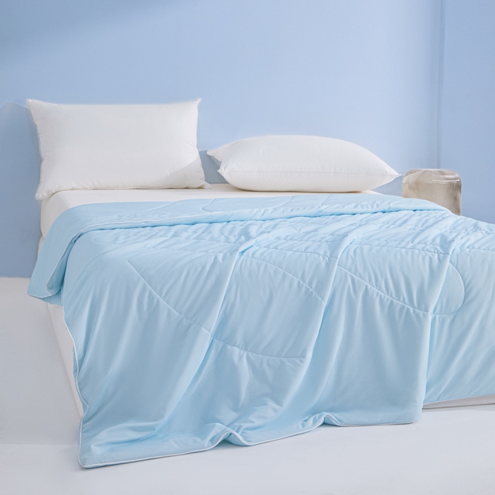 91家纺网 家纺一手货源 找家纺 库里梦家纺 2026新款深海水藻凉感被夏被夏凉被空调被礼盒装 冰蓝