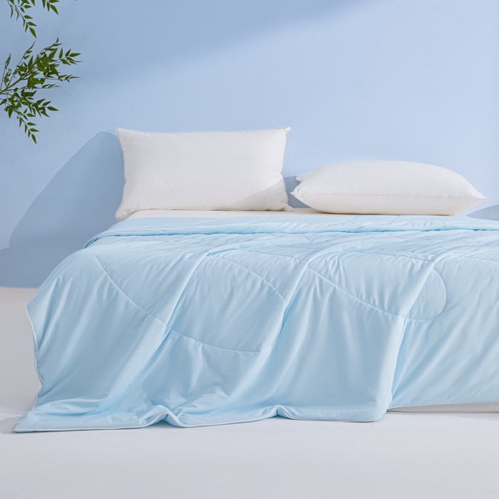 91家纺网 家纺一手货源 找家纺 库里梦家纺 2026新款深海水藻凉感被夏被夏凉被空调被礼盒装 冰蓝