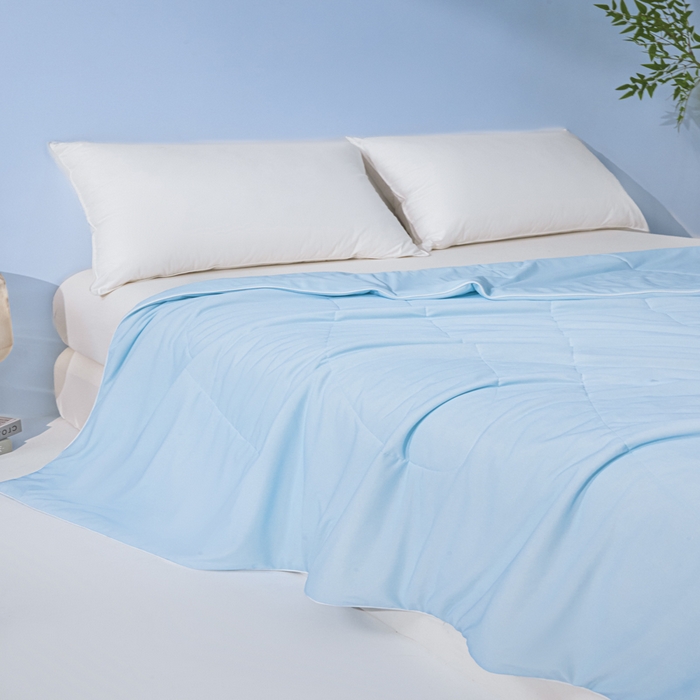 91家纺网 家纺一手货源 找家纺 库里梦家纺 2026新款深海水藻凉感被夏被夏凉被空调被礼盒装 冰蓝