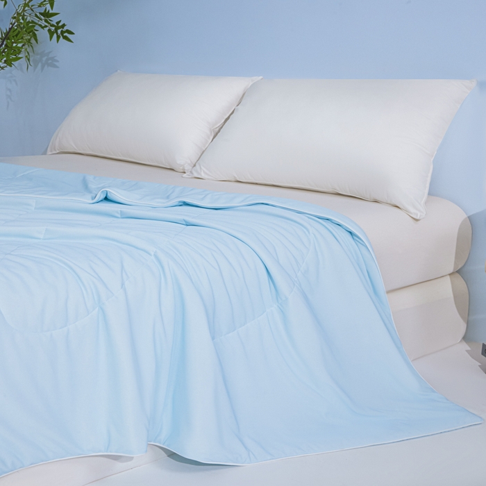 91家纺网 家纺一手货源 找家纺 库里梦家纺 2026新款深海水藻凉感被夏被夏凉被空调被礼盒装 冰蓝