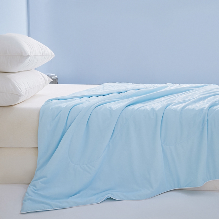 91家纺网 家纺一手货源 找家纺 库里梦家纺 2026新款深海水藻凉感被夏被夏凉被空调被礼盒装 冰蓝