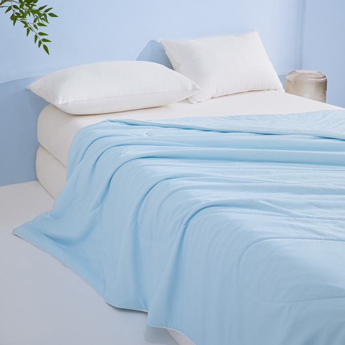 91家纺网 家纺一手货源 找家纺 库里梦家纺 2026新款深海水藻凉感被夏被夏凉被空调被礼盒装 冰蓝