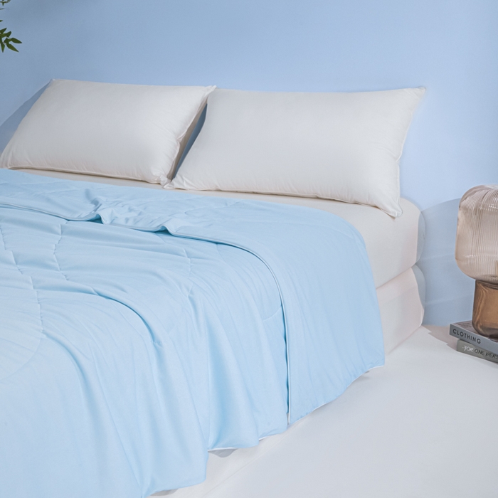 91家纺网 家纺一手货源 找家纺 库里梦家纺 2026新款深海水藻凉感被夏被夏凉被空调被礼盒装 冰蓝