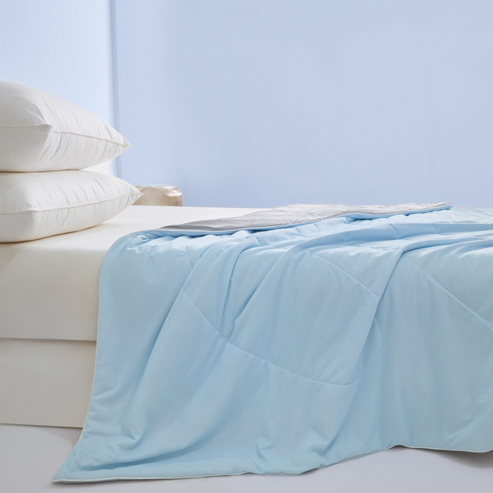 91家纺网 家纺一手货源 找家纺 库里梦家纺 2026新款深海水藻凉感被夏被夏凉被空调被礼盒装 冰蓝-灰