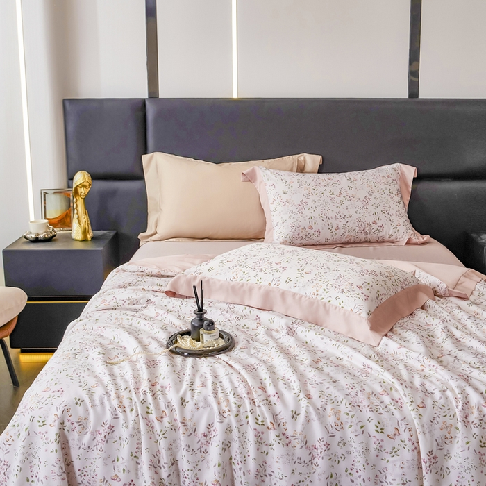 91家纺网 家纺一手货源 找家纺 CINNY馨宜 2026新款天丝莱赛尔数码印花夏被 吟禾暮