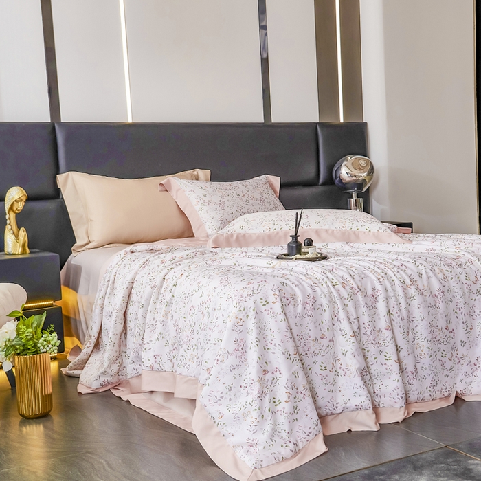 91家纺网 家纺一手货源 找家纺 CINNY馨宜 2026新款天丝莱赛尔数码印花夏被 吟禾暮