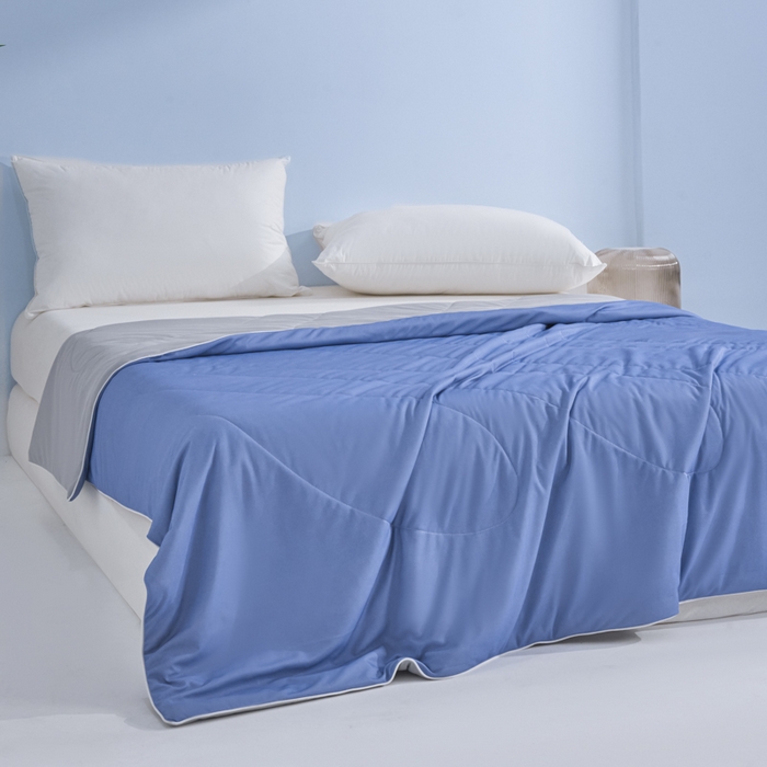 91家纺网 家纺一手货源 找家纺 库里梦家纺 2026新款深海水藻凉感被夏被夏凉被空调被礼盒装 青蓝-灰