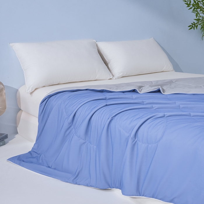 91家纺网 家纺一手货源 找家纺 库里梦家纺 2026新款深海水藻凉感被夏被夏凉被空调被礼盒装 青蓝-灰