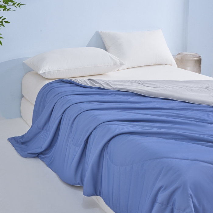 91家纺网 家纺一手货源 找家纺 库里梦家纺 2026新款深海水藻凉感被夏被夏凉被空调被礼盒装 青蓝-灰