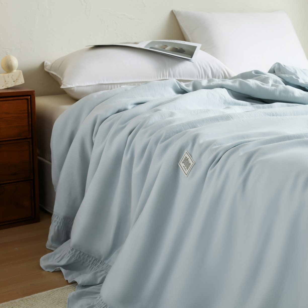 91家纺网 家纺一手货源 找家纺 CINNY馨宜 2026新款水洗天丝莱赛尔夏被空调被 兰色