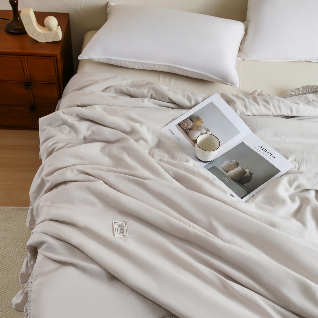 91家纺网 家纺一手货源 找家纺 CINNY馨宜 2026新款水洗天丝莱赛尔夏被空调被 咖色