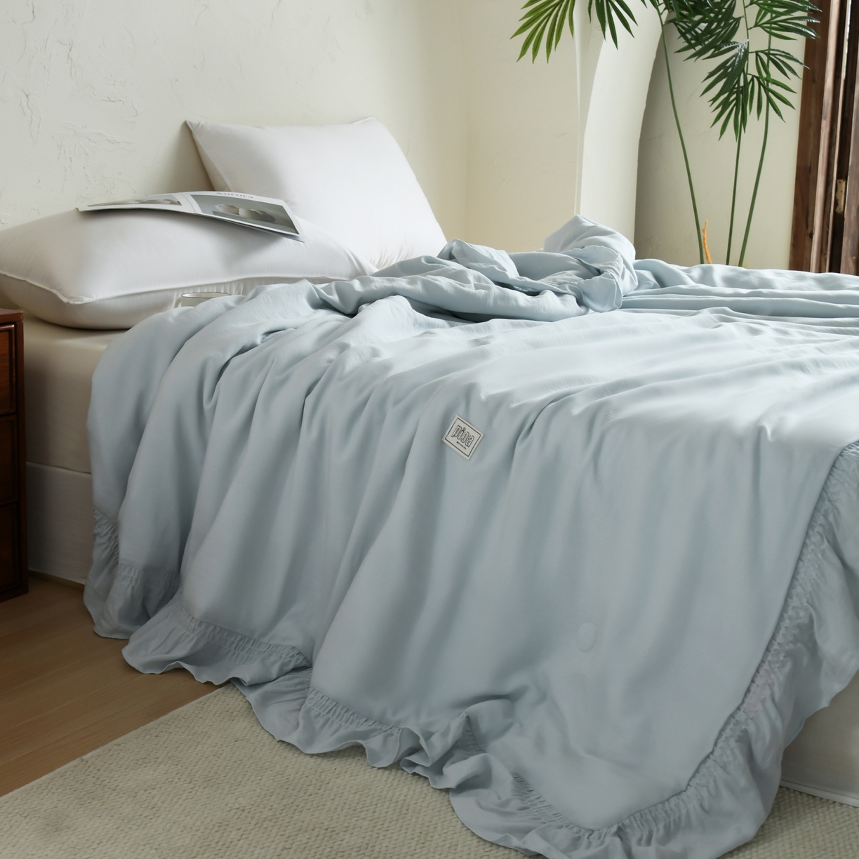 91家纺网 家纺一手货源 找家纺 CINNY馨宜 2026新款水洗天丝莱赛尔夏被空调被 兰色