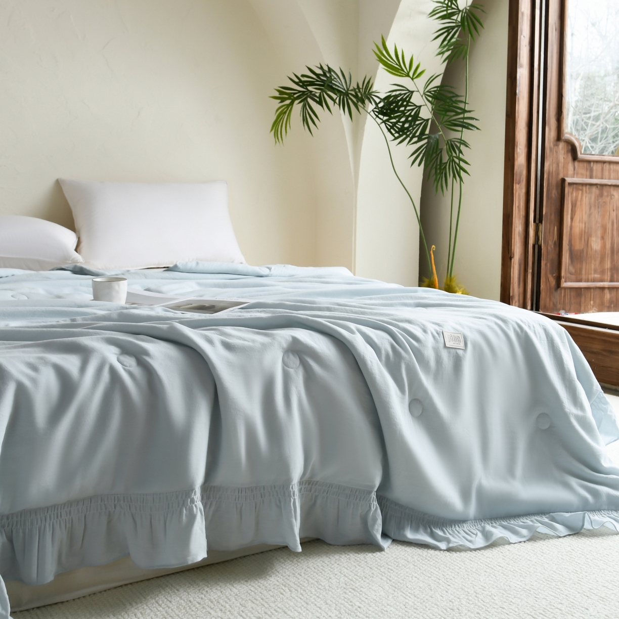 91家纺网 家纺一手货源 找家纺 CINNY馨宜 2026新款水洗天丝莱赛尔夏被空调被 兰色