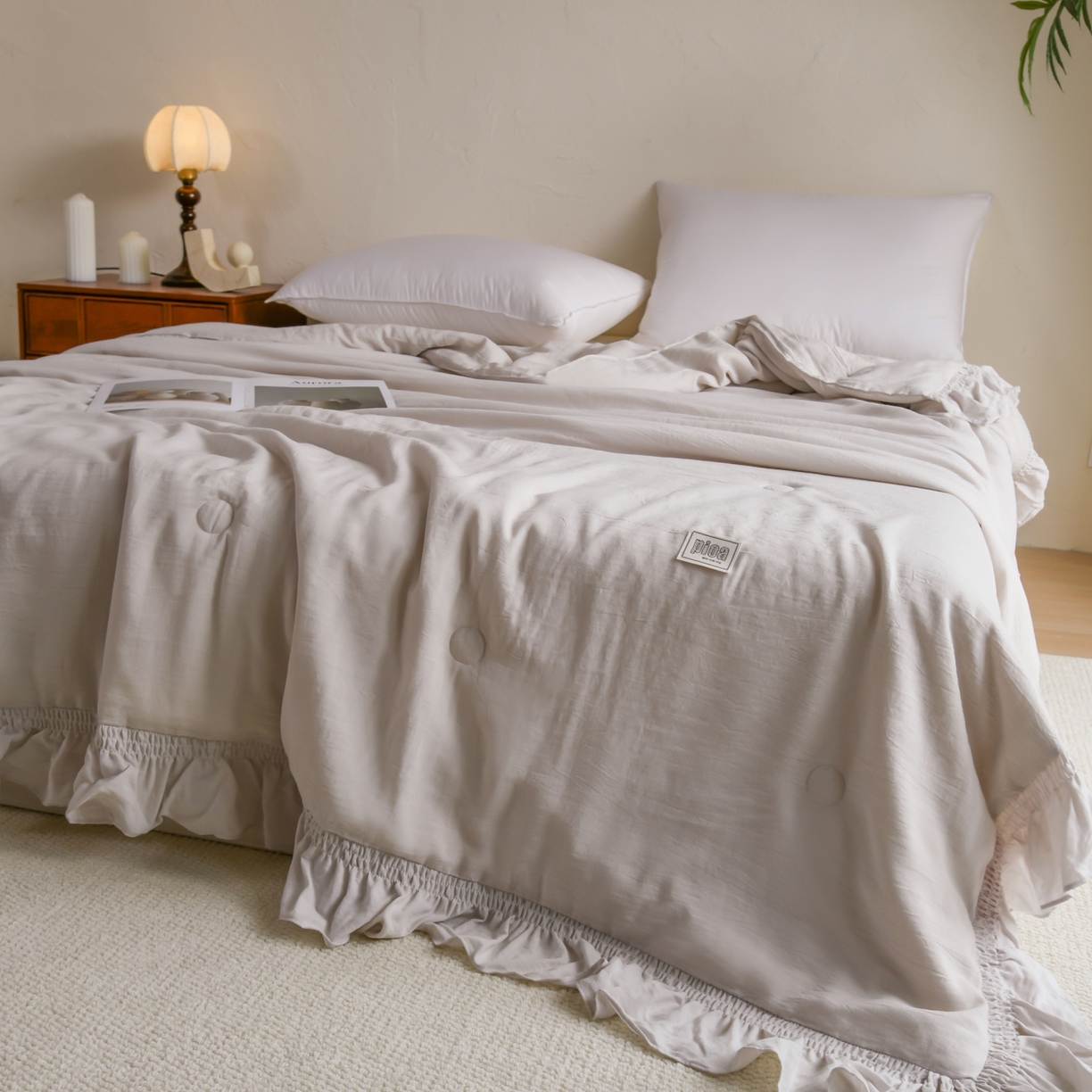 91家纺网 家纺一手货源 找家纺 CINNY馨宜 2026新款水洗天丝莱赛尔夏被空调被 咖色