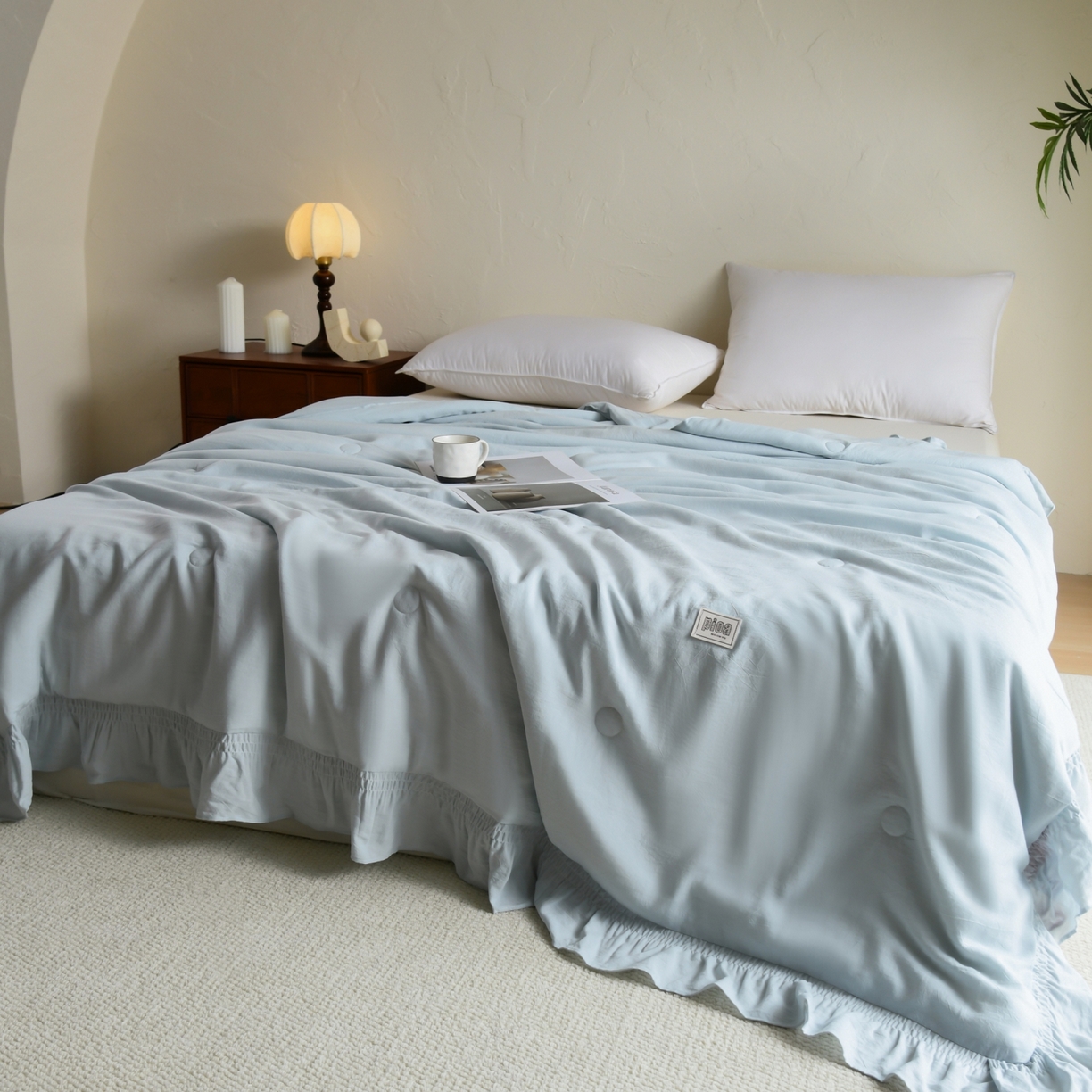 91家纺网 家纺一手货源 找家纺 CINNY馨宜 2026新款水洗天丝莱赛尔夏被空调被 兰色