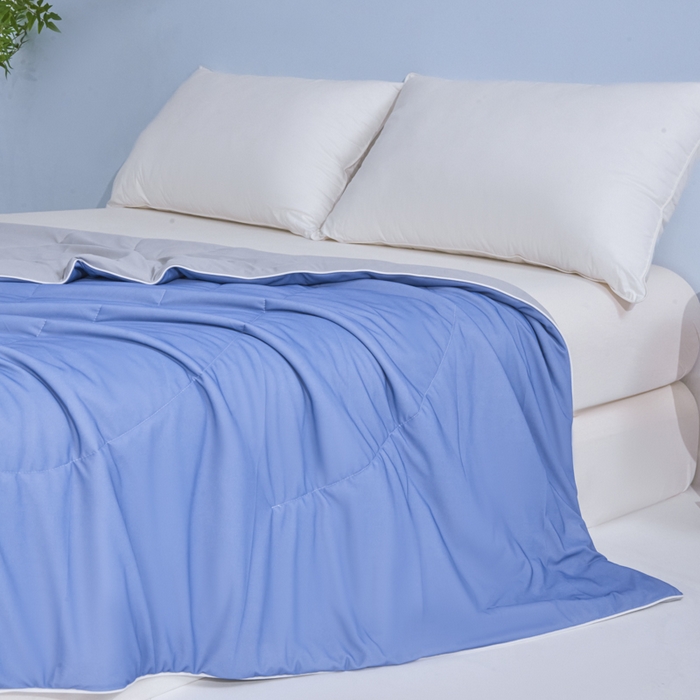 91家纺网 家纺一手货源 找家纺 库里梦家纺 2026新款深海水藻凉感被夏被夏凉被空调被礼盒装 青蓝-灰