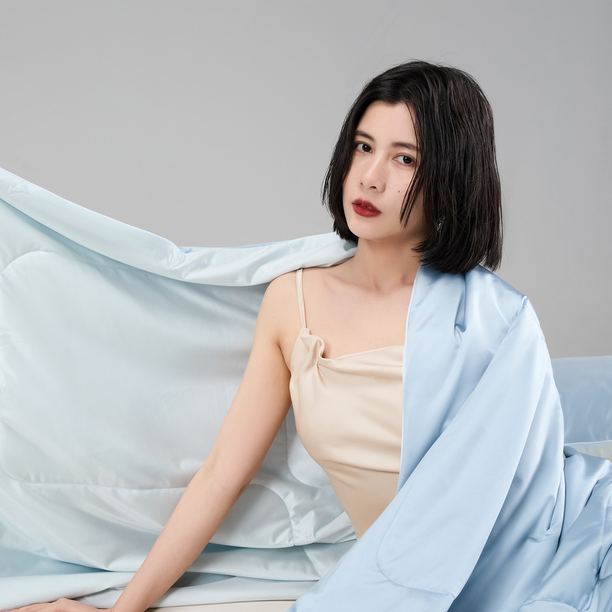 91家纺网 家纺一手货源 找家纺 （总）CINNY馨宜 2026新款水光锦氨凉感夏被空调被夏凉被