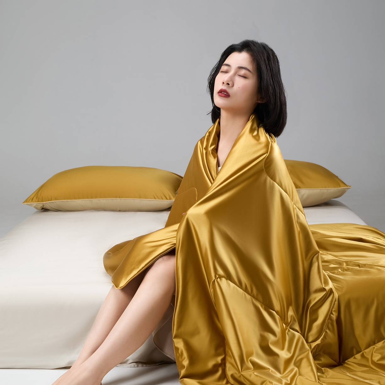 91家纺网 家纺一手货源 找家纺 （总）CINNY馨宜 2026新款水光锦氨凉感夏被空调被夏凉被