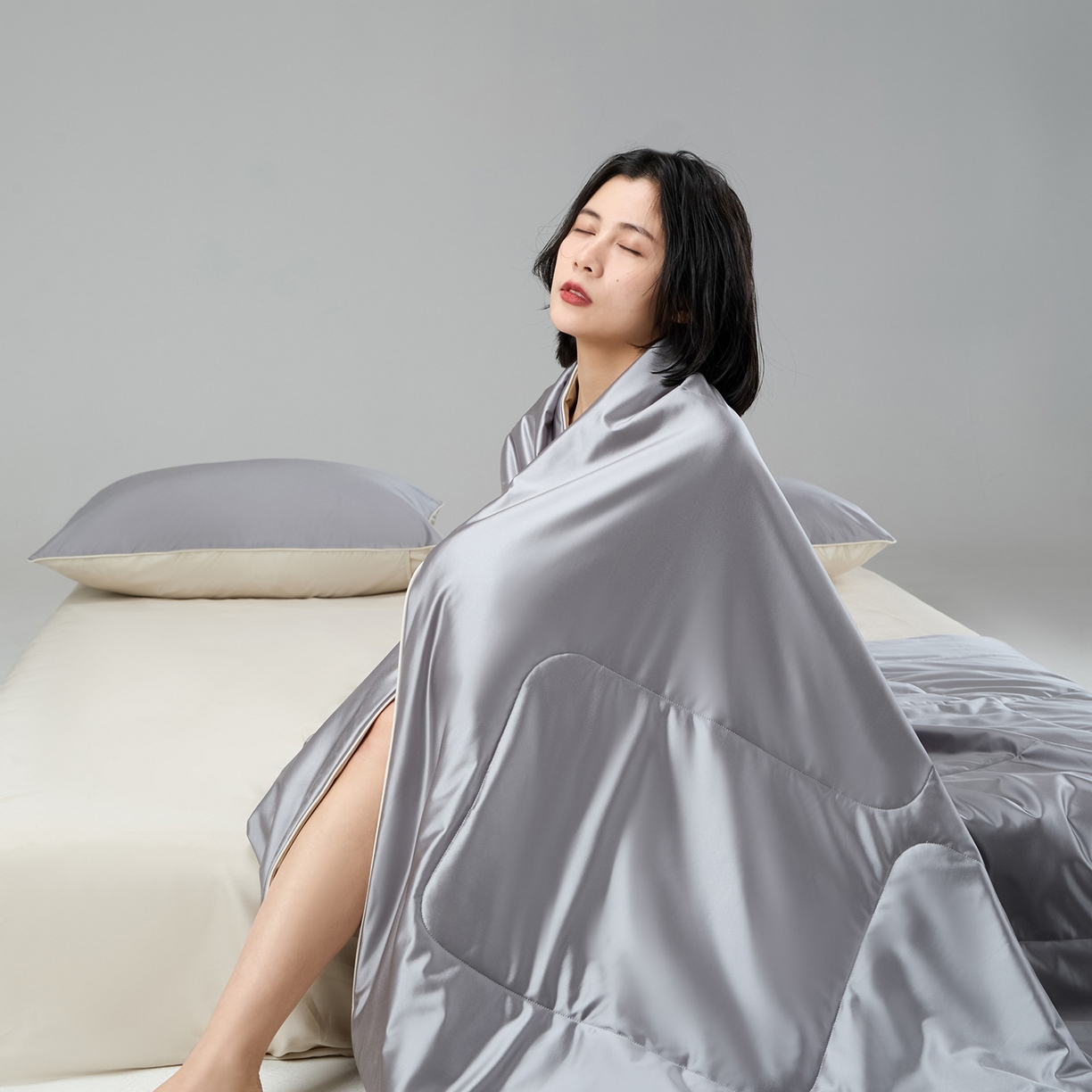 CINNY馨宜 2026新款水光锦氨凉感夏被空调被夏凉被 西风灰