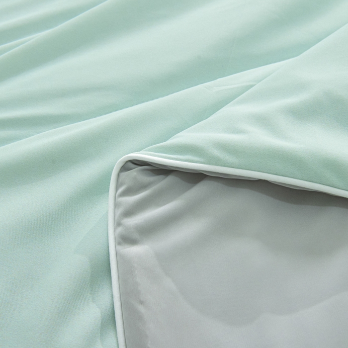 91家纺网 家纺一手货源 找家纺 库里梦家纺 2026新款深海水藻凉感被夏被夏凉被空调被礼盒装 水波绿-灰