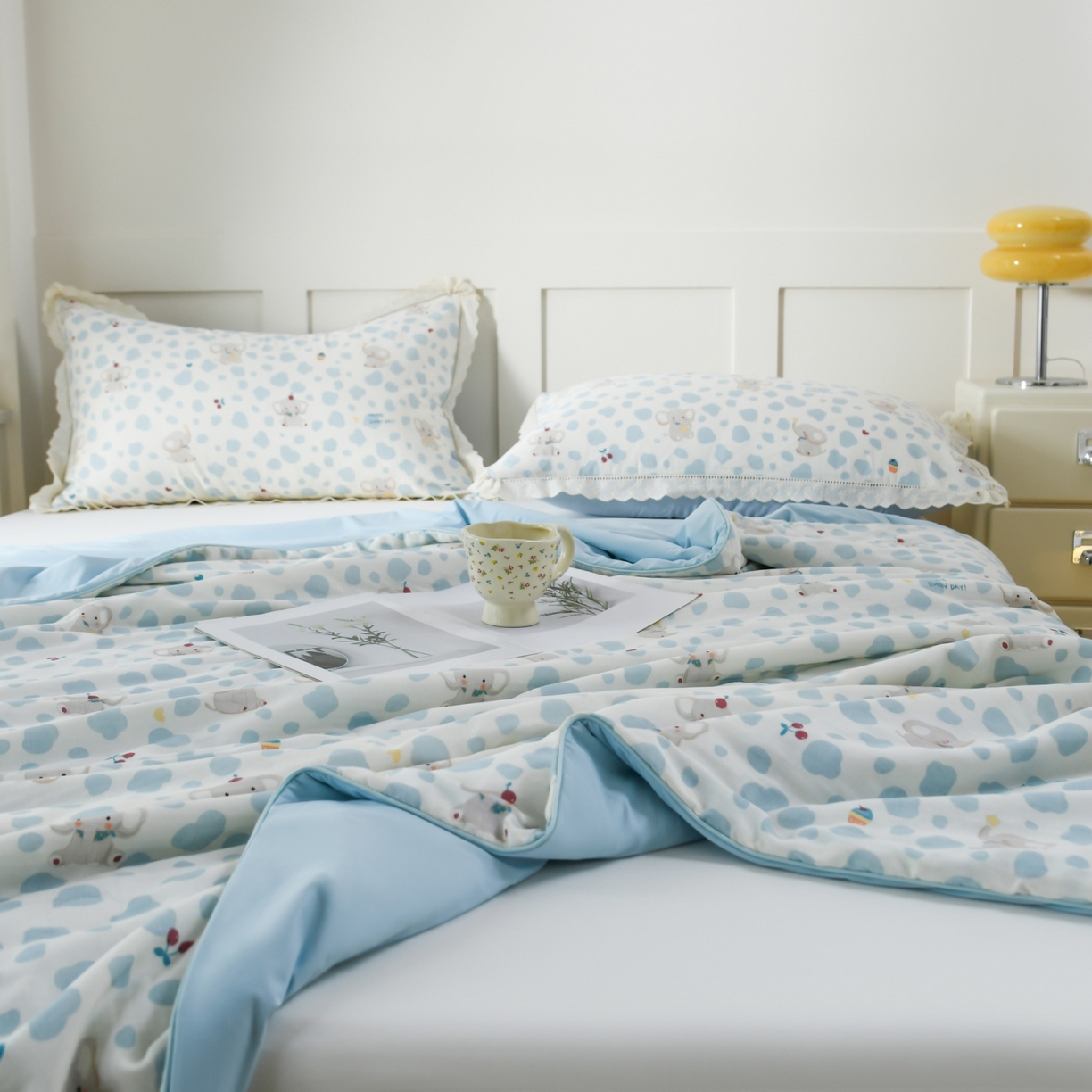 91家纺网 家纺一手货源 找家纺 （总）CINNY馨宜 2026新款双层纱锦氨凉感夏被双面睡感夏被