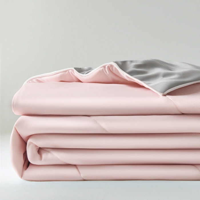 库里梦家纺 2026新款深海水藻凉感被夏被夏凉被空调被礼盒装 桃花粉-灰