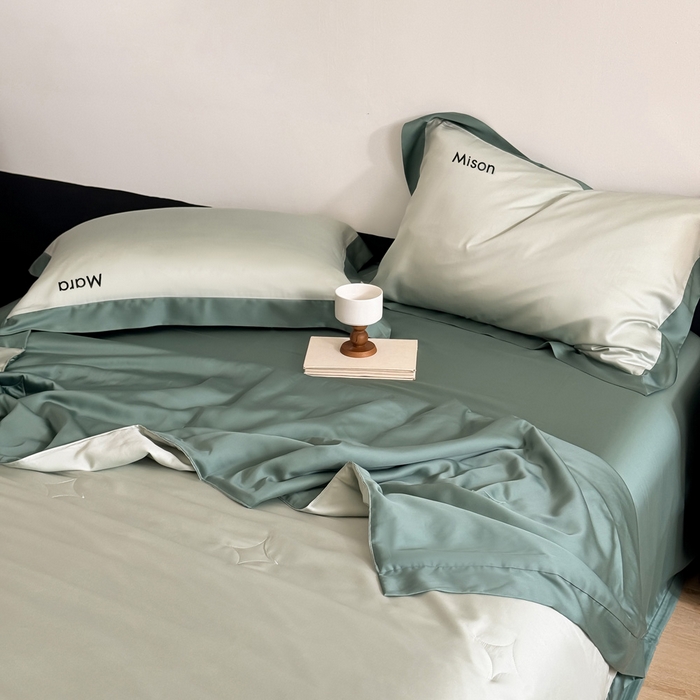 91家纺网 家纺一手货源 找家纺 （总）CINNY馨宜 2026新款A类兰精天丝55%大豆纤维 双拼色天丝夏被（炫彩）