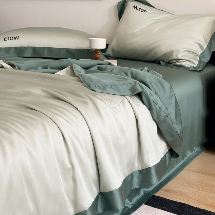 91家纺网 家纺一手货源 找家纺 （总）CINNY馨宜 2026新款A类兰精天丝55%大豆纤维 双拼色天丝夏被（炫彩）