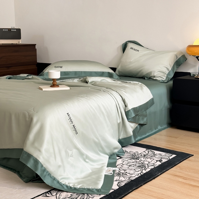 91家纺网 家纺一手货源 找家纺 （总）CINNY馨宜 2026新款A类兰精天丝55%大豆纤维 双拼色天丝夏被（炫彩）