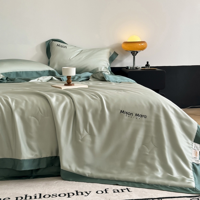 91家纺网 家纺一手货源 找家纺 （总）CINNY馨宜 2026新款A类兰精天丝55%大豆纤维 双拼色天丝夏被（炫彩）