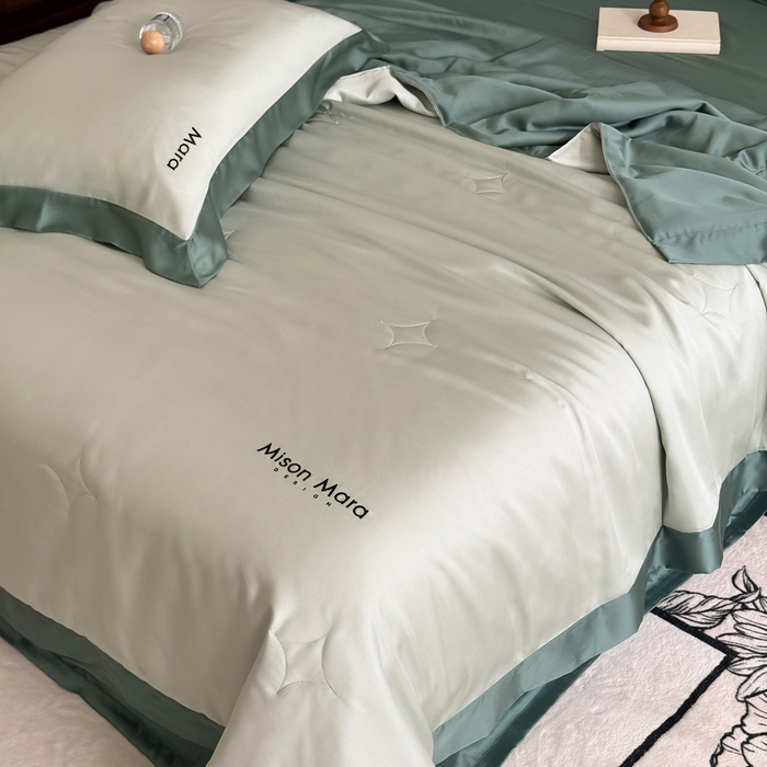 91家纺网 家纺一手货源 找家纺 （总）CINNY馨宜 2026新款A类兰精天丝55%大豆纤维 双拼色天丝夏被（炫彩）